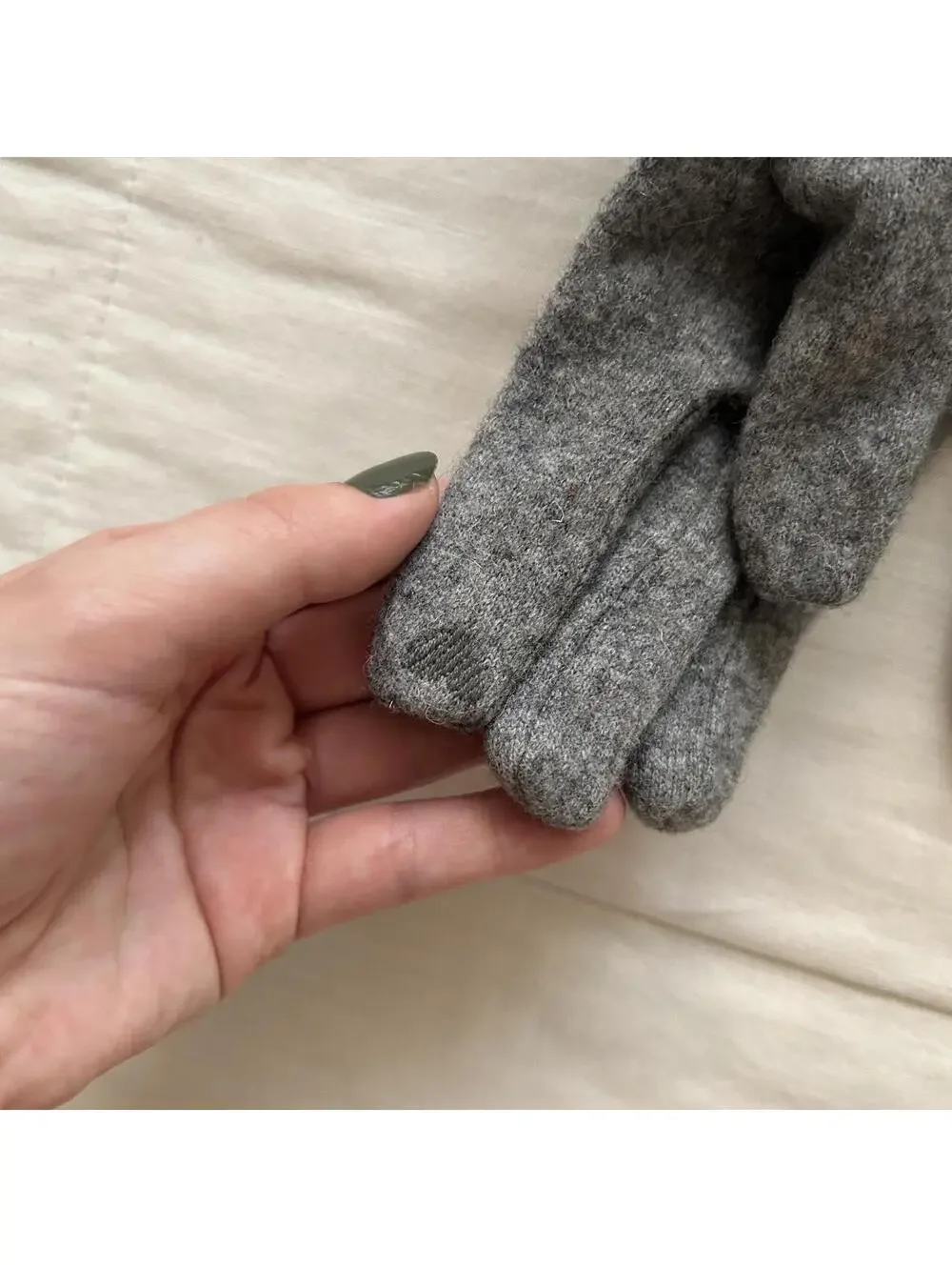 Grey Faux Fur Bow Detail Gloves Coquette Himekaji Winter Accessories